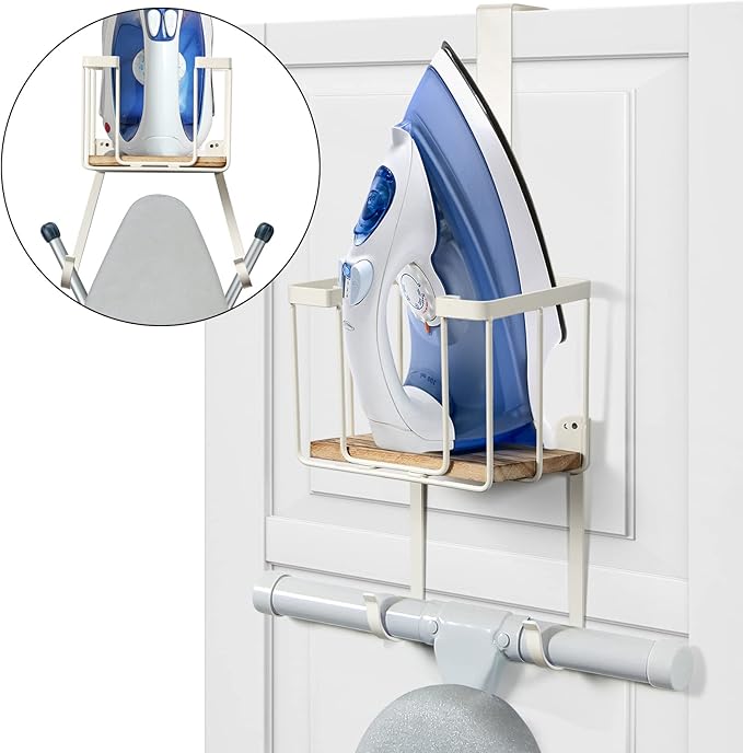 TJ.MOREE Over The Door/Wall Mount Ironing Board Hanger, Laundry Room Iron and by TJMOREE