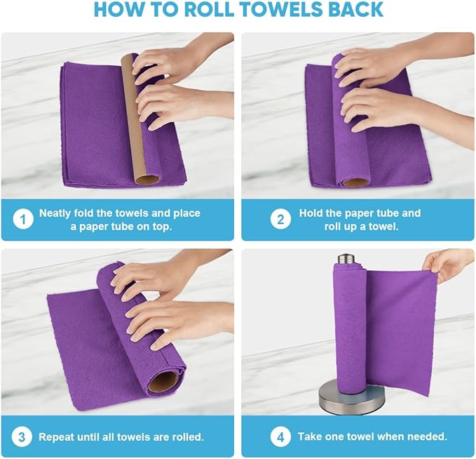 AIDEA Microfiber Cleaning Cloth Roll, Reusable Paper Towels Tear Away Cloth - Image 7