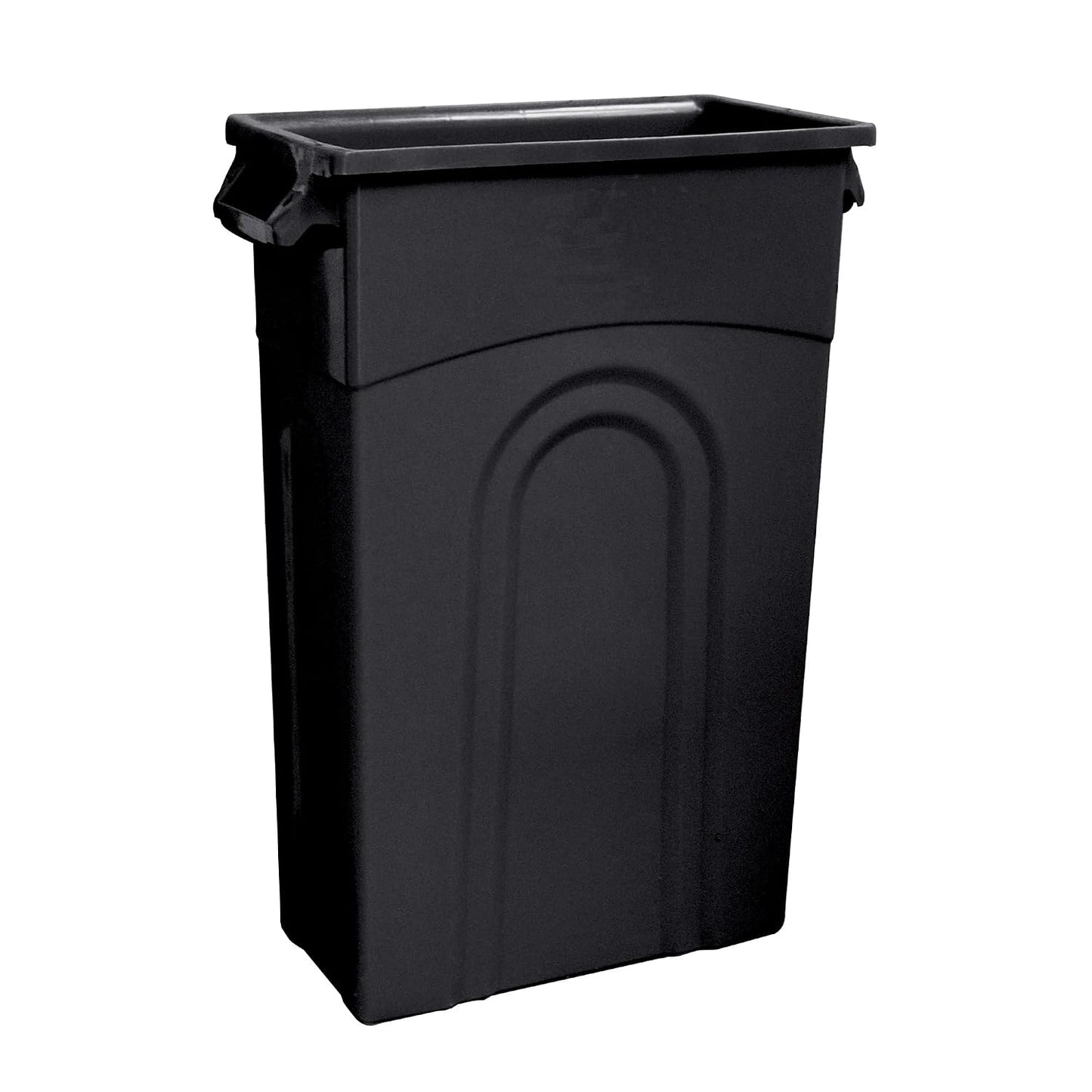 23 Gallon Heavy Duty Narrow Tall Plastic Garbage Container – Black, Space-Saving, Easy Bag Removal, 46lb Capacity