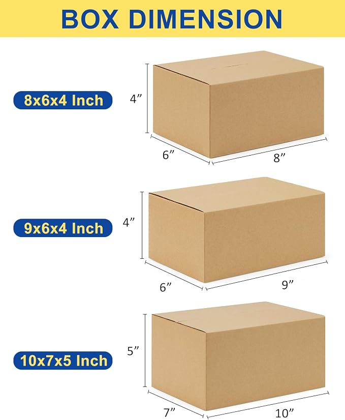 Assorted-Sizes-Shipping-Boxes-45-Pack: 8x6x4 & 9x6x4 & 10x7x5 - Image 2