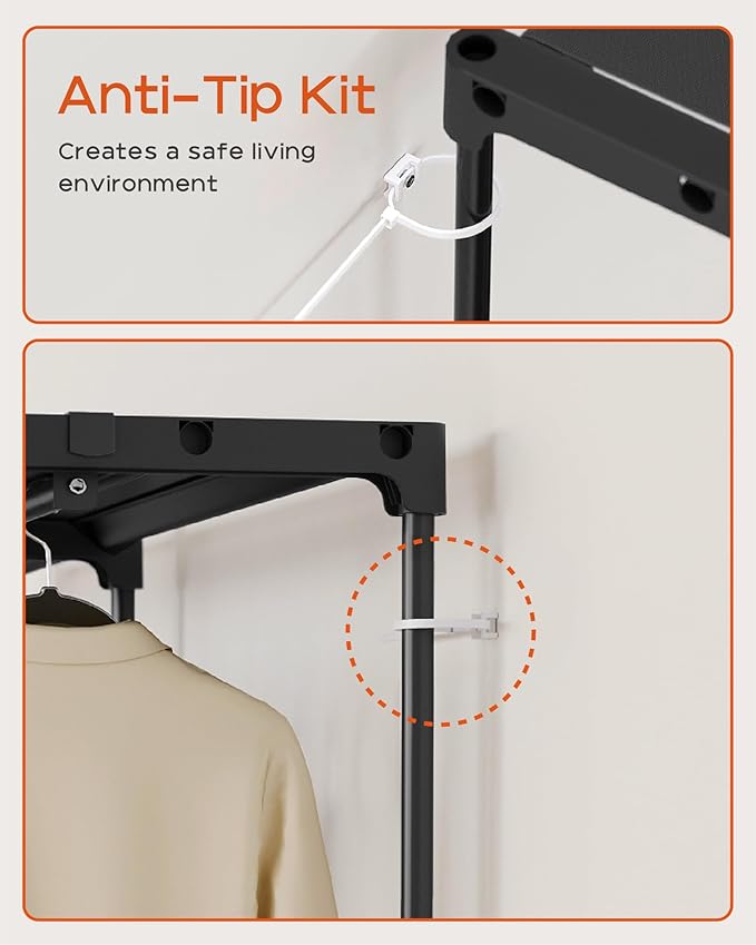 Clothes Rack, Portable Closet, 44.9 Inch Large Capacity Wardrobe Closet - Image 8