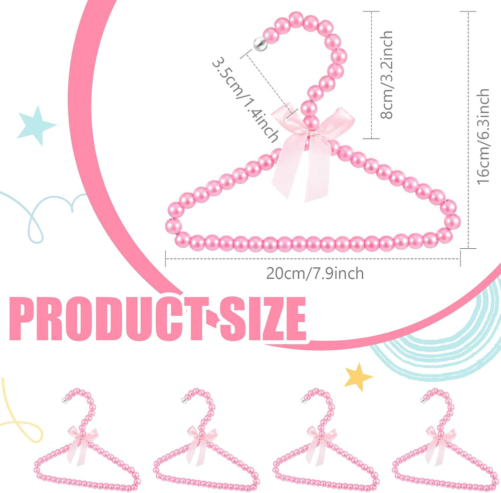 Wesiti 25 Pcs Small Pearl Hanger Mini Pearl Metal Elegant Clothes Hangers wit...