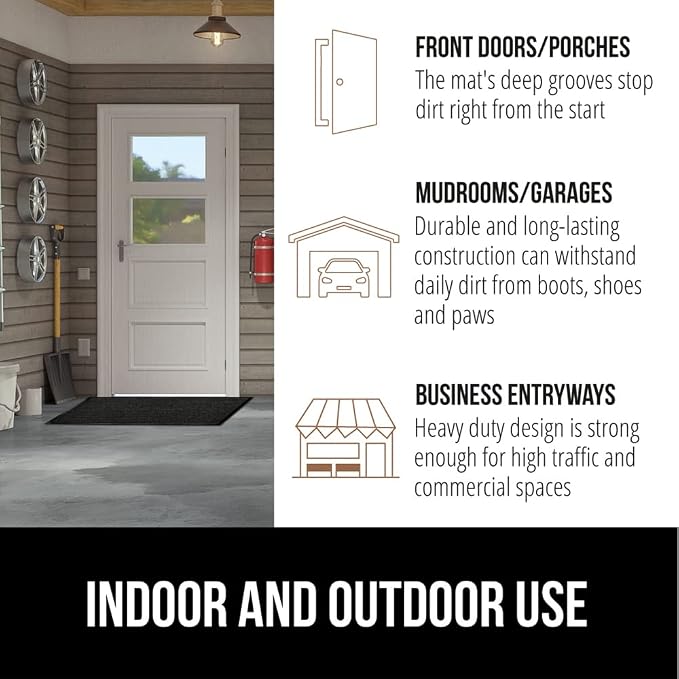 GORILLA GRIP Traffic Guard Door Mat, Heavy Duty Welcome Mats, Commercial Office - Image 7