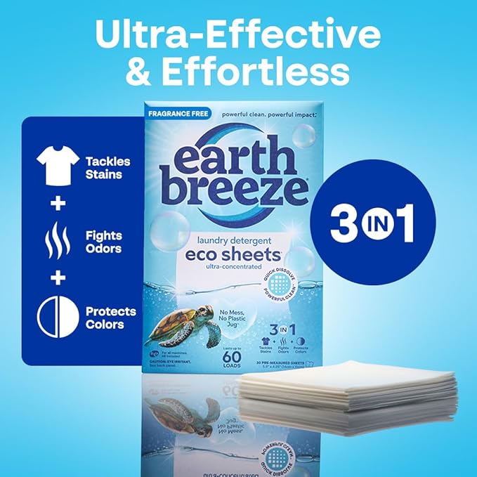 Earth Breeze Laundry Detergent Sheets Fragrance-Free - Image 4