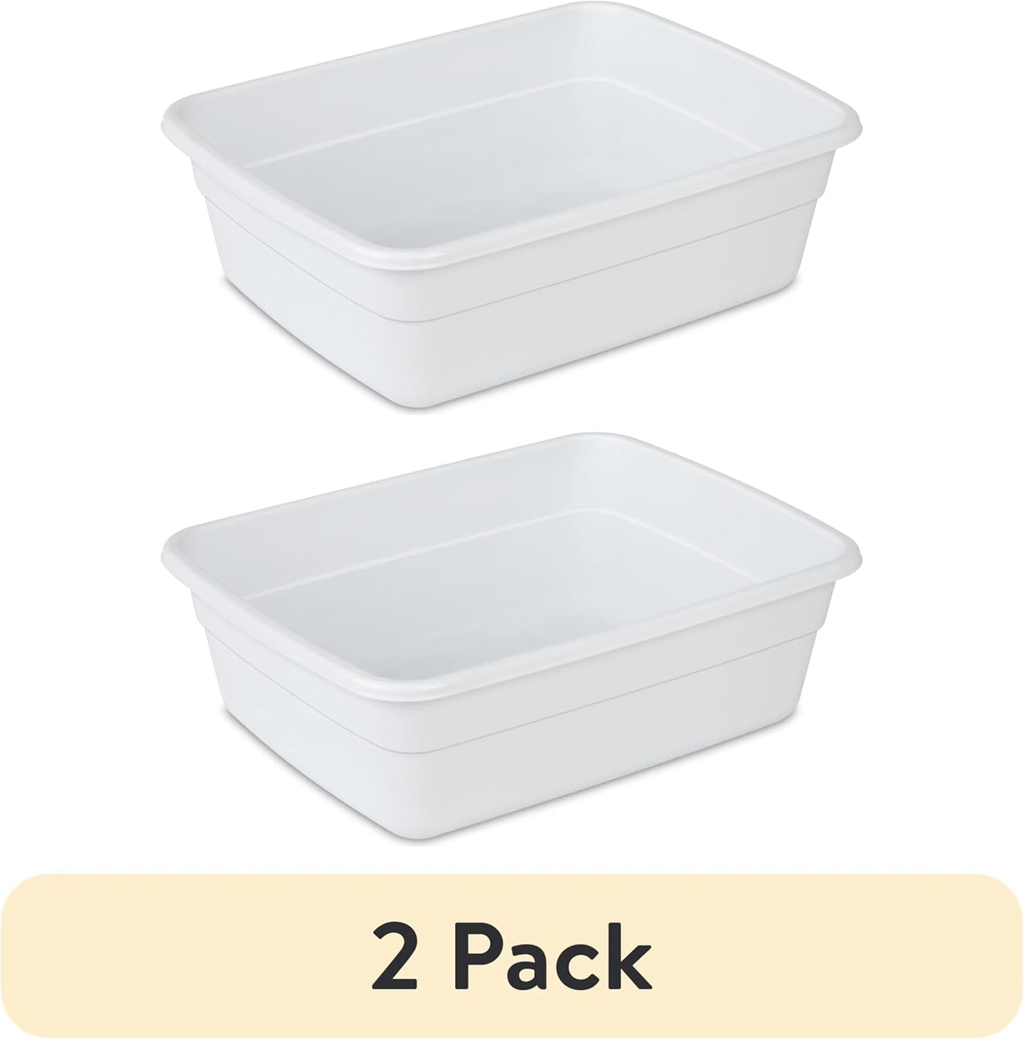 (2 Pack) Plastic Wash Tub Dishpan Basin and Foot Bath for Soaking Feet, Laundry Hand Wash Bucket, Dish Pans for Washing and Storage Cleaning Supplies - 8 Quarts