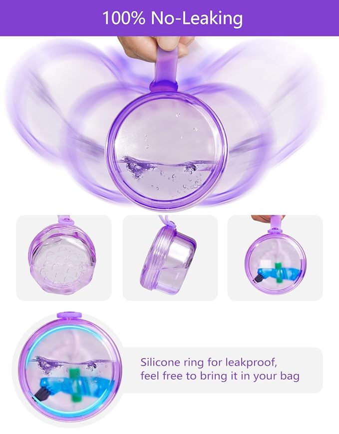 Leak Proof Purple Denture Cups for Soaking Dentures, Partial Denture Bath Case - Image 4