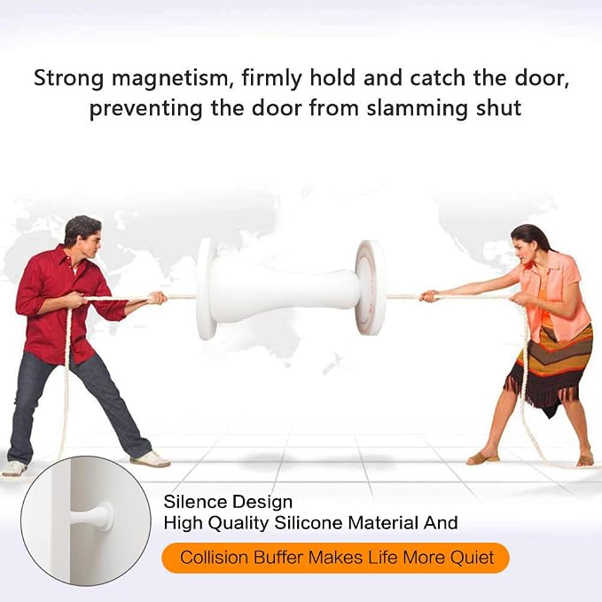 Magnetic Door Stopper Self Adhesive, Silicone Door Stop Holder Wall Mount - Image 4