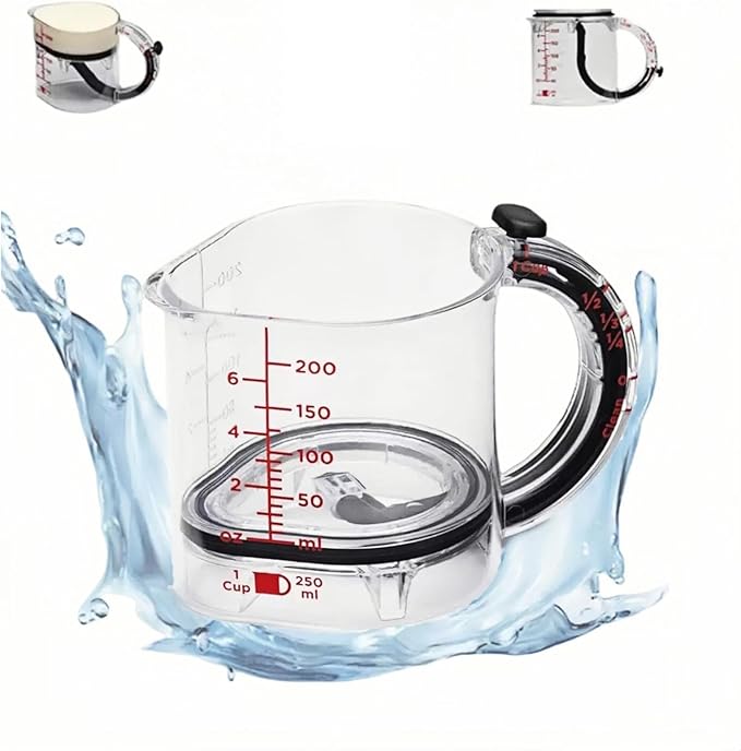 All in One Adjustable Measuring Cup, Push Up Measuring Cup Solid and Liquid by Unknown