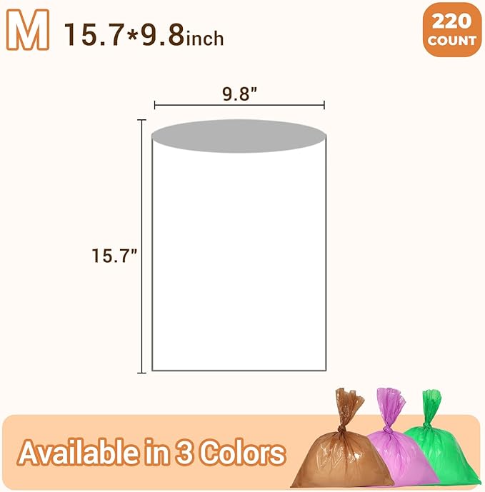 Odor Sealing Small Trash Bags Home & Food Use M-220 Count Disposable Bags - Image 4