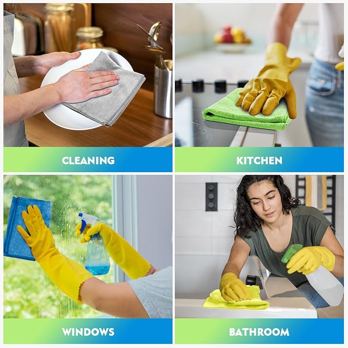 HOMEXCEL Microfiber Cleaning Cloth 12 Pack, 12.5 x 12.5 Inch Microfiber Towels - Image 5
