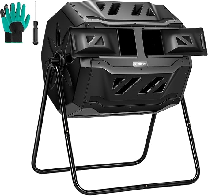 VIVOSUN Outdoor Tumbling Composter Dual Rotating Batch Compost Bin, 43 Gallon by VIVOSUN