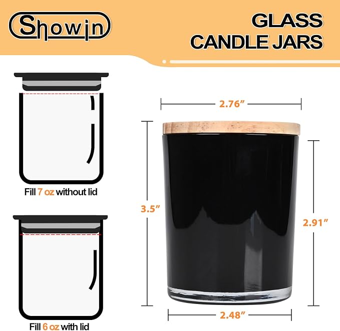 Thick Candle Jars for Making Candles 12 Pcs, 7 OZ Empty Jars - Image 2