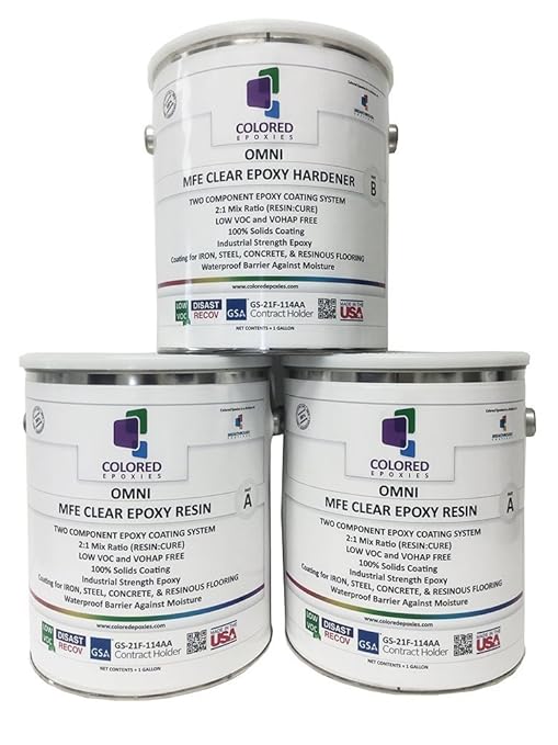 Coloredepoxies 10002 Clear Epoxy Resin Coating 100% Solids, High Gloss by ColoredEpoxies