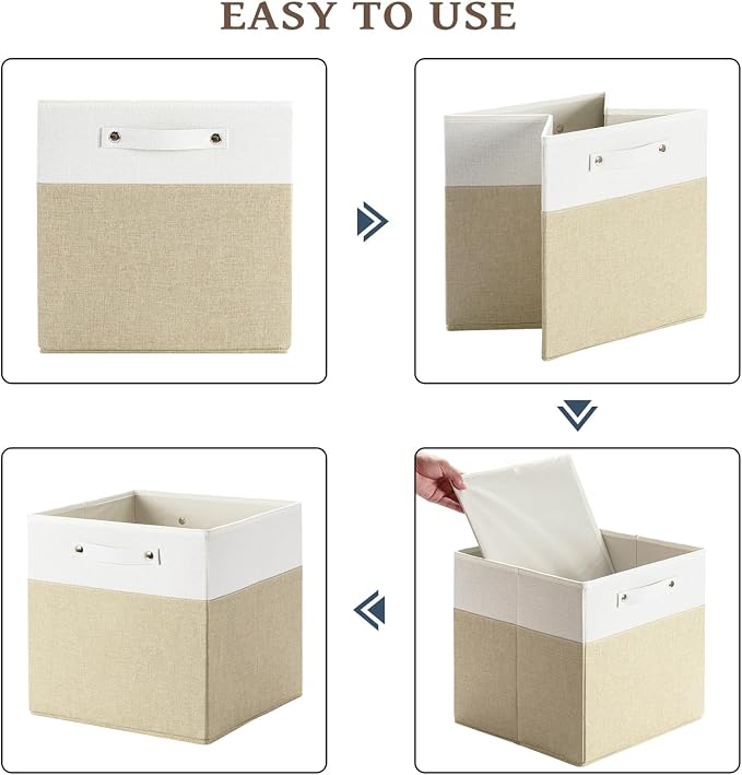13 x 13 Inch Fine Linen Storage Bins - Image 4