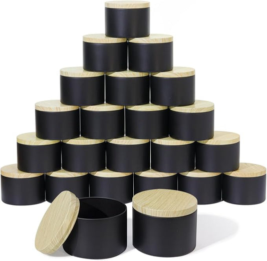 Aroparc Candle Tins 8oz with Lids, 24 Pack Seamless Candle Containers by Tobeno1candlemakingsupplier