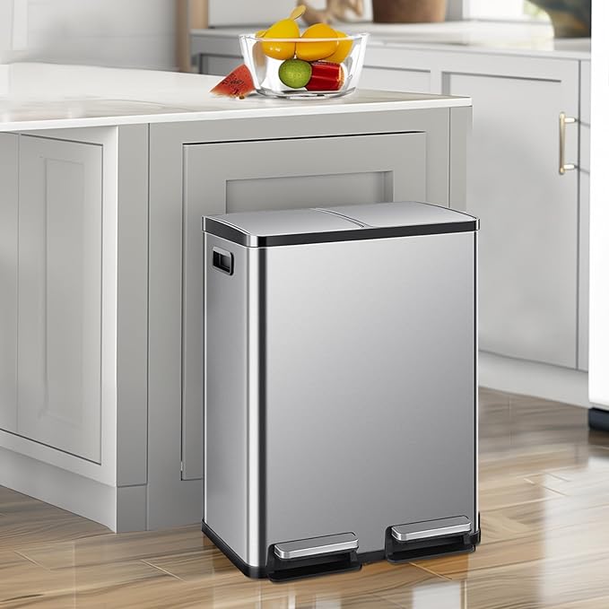 DUMOS Kitchen Trash Can, 2×8-Gallon Garbage Can - Image 2