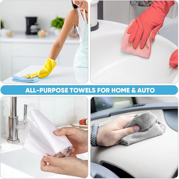 AIDEA Microfiber Cleaning Cloth Roll, Paper Towels Reusable Grey Tear Away - Image 5