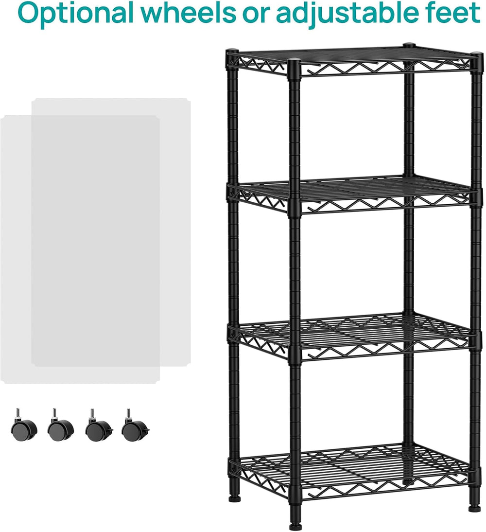 SINGAYE 4 Small Shelves Storage Shelf Wire Shelving Unit Metal Shelf Adjustab...