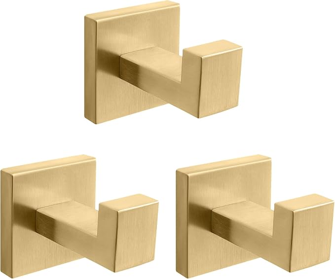 NearMoon Bath Towel Hooks -SUS304 Stainless Steel Square Clothes Robe Hooks by NearMoon