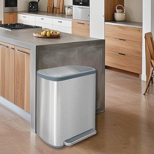 Kitchen Trash Can 16 Gallon, 2 x 30 Liters Trash and Recycle bin Combo - Image 9