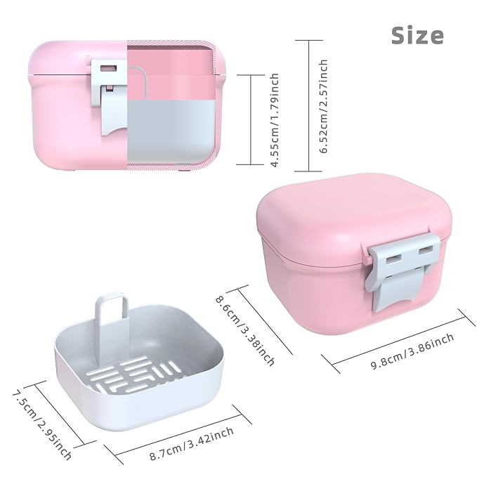 ARGOMAX Leak Proof Denture Bath Cup, Portable Soaking Denture Box, Denture Bath - Image 3