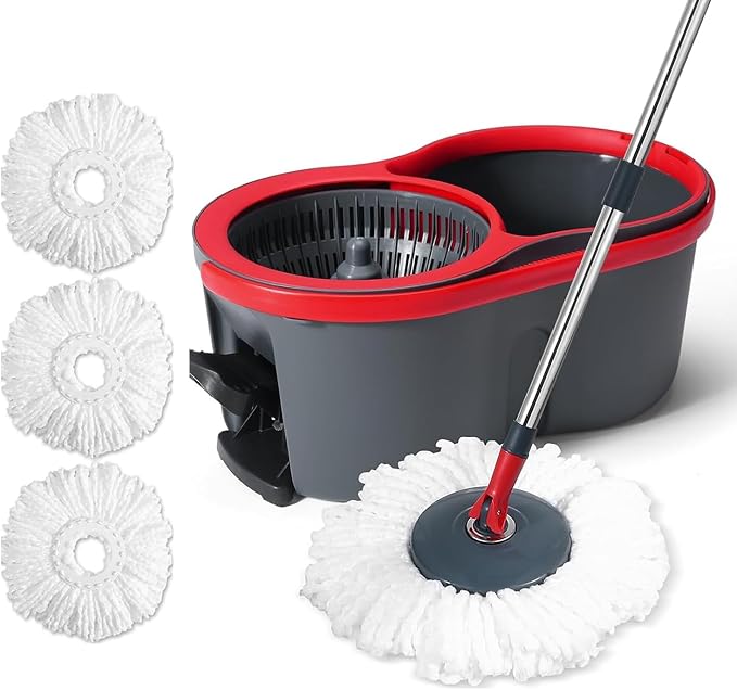 360° Spin Mop and Bucket Set Quick-Dry Technology, Mop and Bucket by woodinventor
