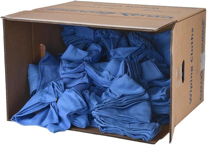 PRO SOURCE 25 Lb Box Virgin Surgical Lint-Free Blue Cotton Huck Towels: 16" x by PROSOURCE