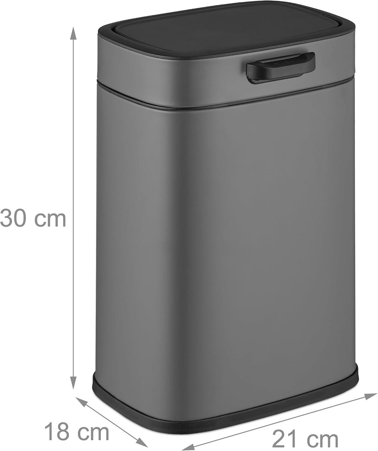 Relaxdays Kitchen Rubbish Bin, 5 L, Hanging Organic Waste Bin, Inner Bin, Suspension & Adhesive Pads, Door Waste Bin, Grey