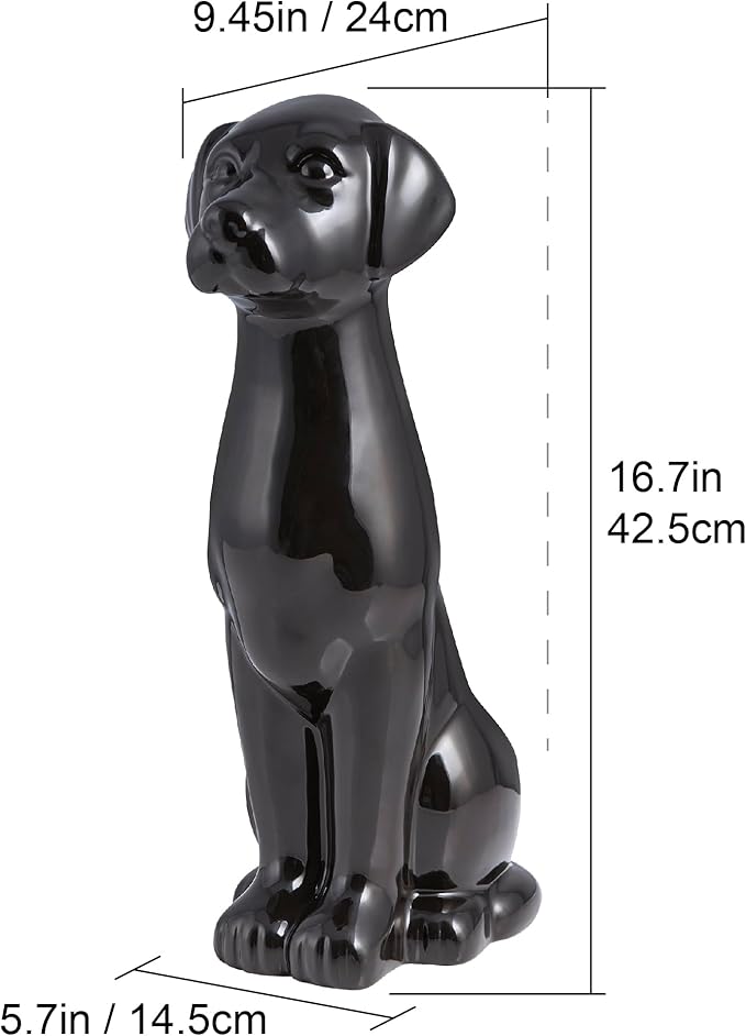 Black Labrador Ceramic Toilet Brush Holder - Image 5