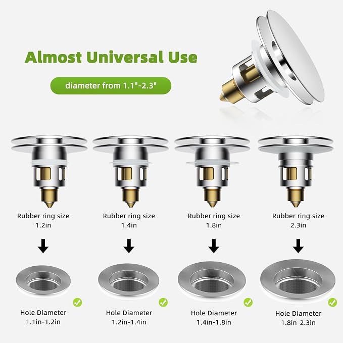 Universal Bathroom Sink Drain Strainer Hair Catcher Upgraded - Image 2