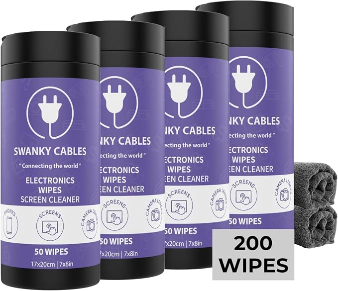 Screen Cleaner Wipes: Electronic Wipes by SWANKYCABLES