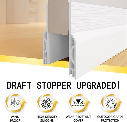 Door Draft Stopper, Door Sweep for Bottom of Door, Weather Stripping Door Seal - Image 2
