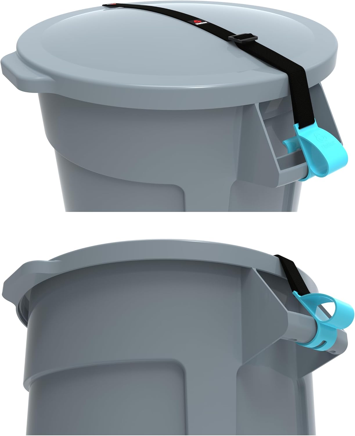 SideArm Trash Can Lock for Round Bins with Handles (Bin Not Included) – No Drill Strap Secures Lid Against Animals & Wind – Fits 20–55 Gallon Garbage Cans (Bin Not Included)