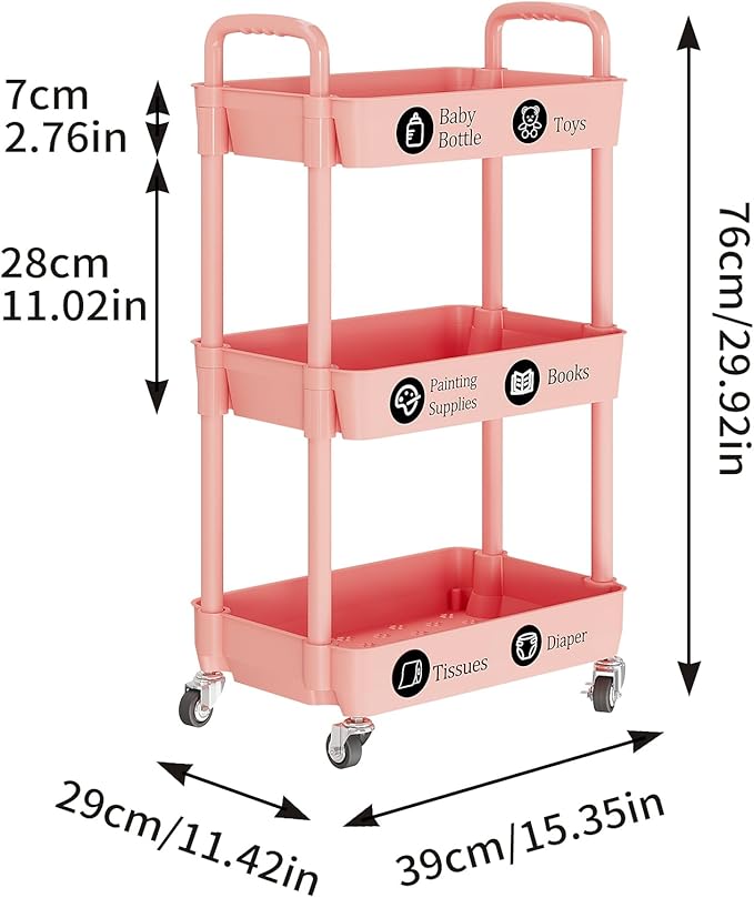 Laiensia 3-Tier Rolling Cart - Image 6