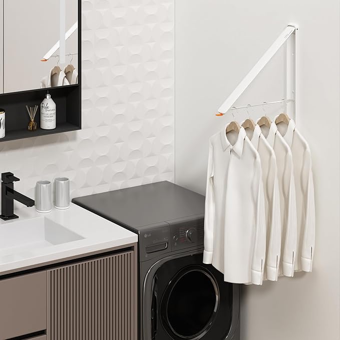 Clothes Drying Rack for Laundry Drying Rack Wall Mounted Clothes Hanger Rack - Image 6