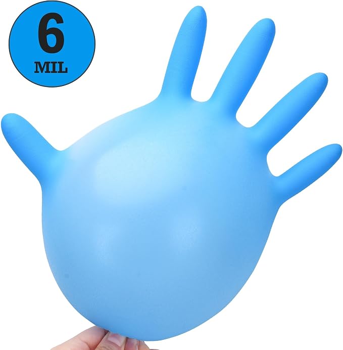 TitanFlex Heavy-Duty Blue Nitrile Gloves, Fully Textured, Mechanic Disposable - Image 4