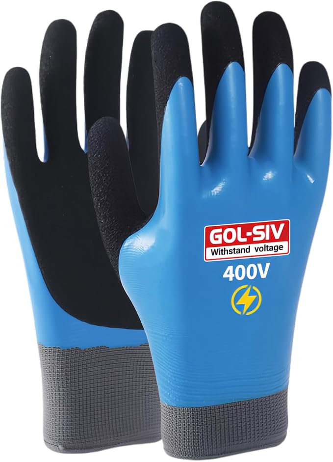 Double Insulated Electrical Gloves, 400V Low Voltage Electrician Safety Gloves by GOL-SIV