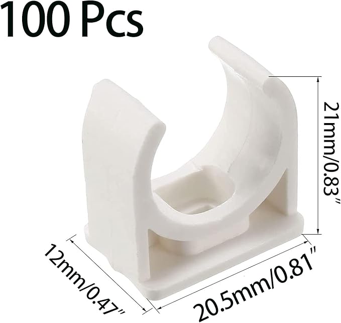 100 Pcs U-Shaped PVC Water 16mm Pipe Clamps Clips, U-Shaped Buckles Fit - Image 2
