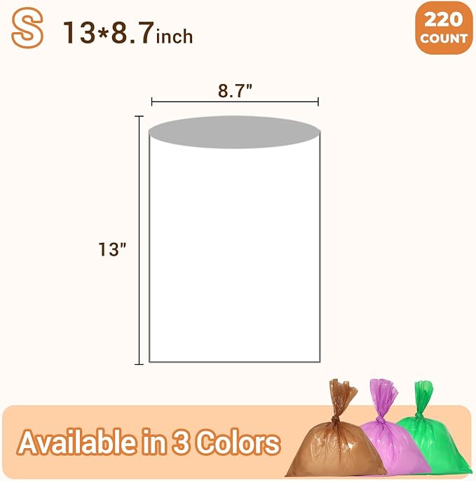 Odor Sealing Small Trash Bags Home & Food Use S-220 Count Disposable Bags - Image 4