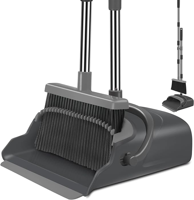 kelamayi Broom and Dustpan Set for Home, Indoor&Outdoor Sweeping, Stand Up by Kelamayi
