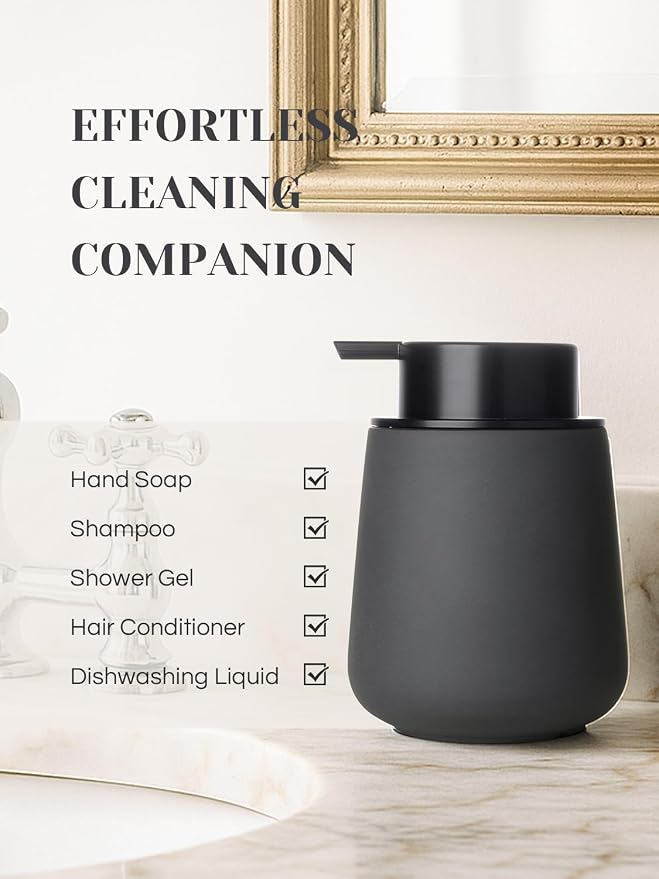 INGOFIN Ceramic Foaming Soap Dispenser - 12oz Foam Hand Soap Dispenser Bathroom - Image 7