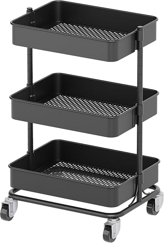 3 Tier Modern Metal Rolling Tool Cart by Unknown
