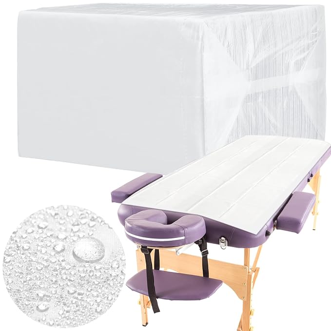 Breling 100 Pcs 31.5 x 71 Inch Disposable Bed Sheets Oil-proof PE Film Massage by Breling