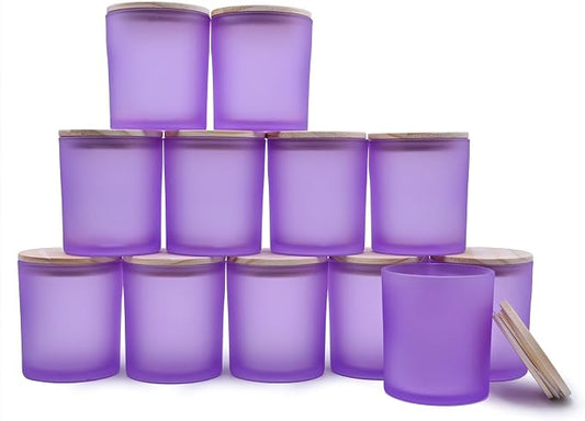 14 OZ Thick Candle Jars for Making Candles 12 Pcs, 3 Wick Empty Jars by Showin