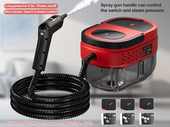 Handheld Steam Cleaner for Home, 2500W High Pressure Steam Cleaner for Car - Image 9
