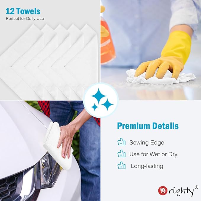 Orighty Microfiber Cleaning Cloth, 12 Pack Microfiber Towels - Image 6