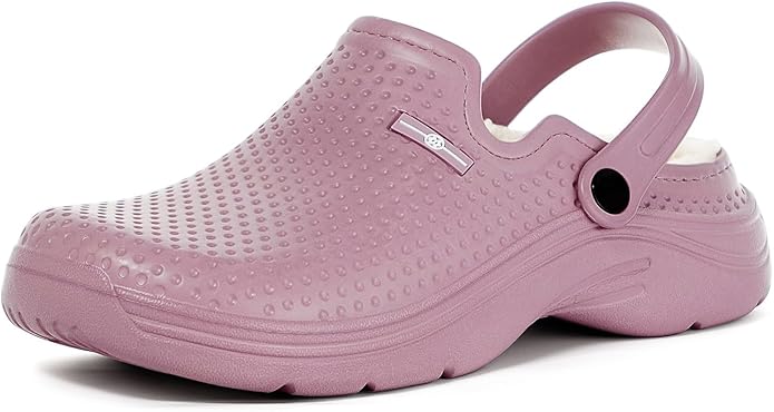 Womens Mens Fur Lined Clogs Waterproof Garden Shoes Winter Warm Fleece Lining by Gaatpot
