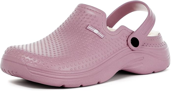 Womens Mens Fur Lined Clogs Waterproof Garden Shoes Winter Warm Fleece Lining by Gaatpot