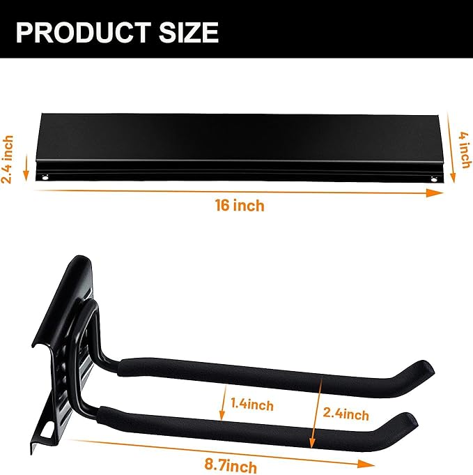 Wallmaster Garage Storage Organization Wall Mount, Garden Tool Rack Organizer