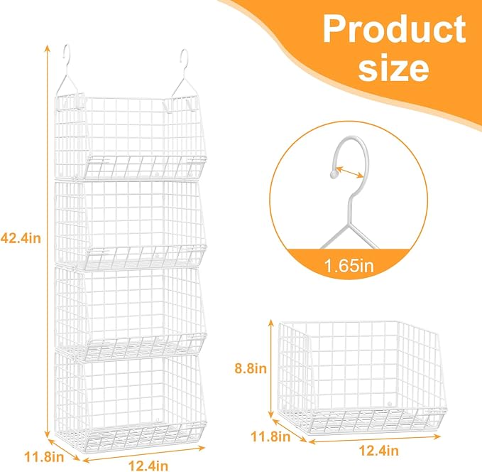X-cosrack 4 Tier Closet Hanging Organizer, Foldable Closet Shelving - Image 6